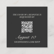 Wedding RSVP QR Code Illustrated Locket Monogram
