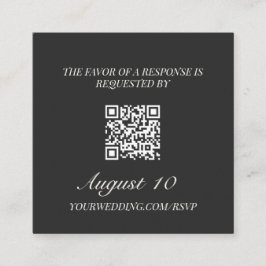 Wedding RSVP QR Code Illustrated Locket Monogram Begleitkarte
