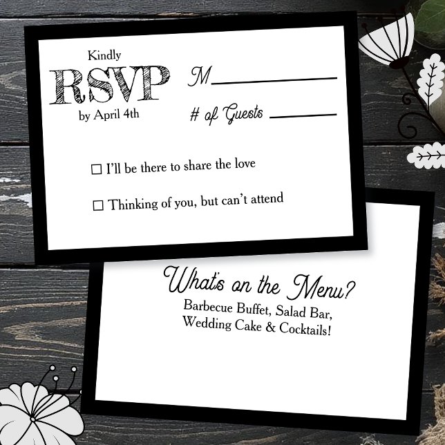  Wedding RSVP & Reception Dinner Menu Einladung (Von Creator hochgeladen)