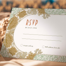 Wedding RSVP Vintag Art Nouveau William Morris