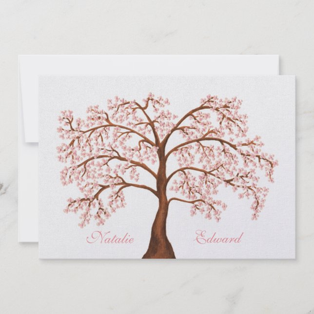 Wedding Sakura Cherry Blossom Tree Invitations Einladung (Vorderseite)