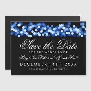 Wedding Save the Date Blue Hollywood Glam Magneteinladung