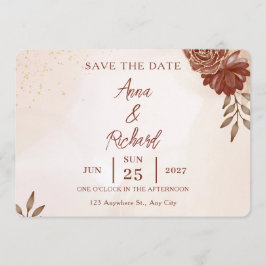 Wedding Save the Date Card | Elegant Botanical  Einladung