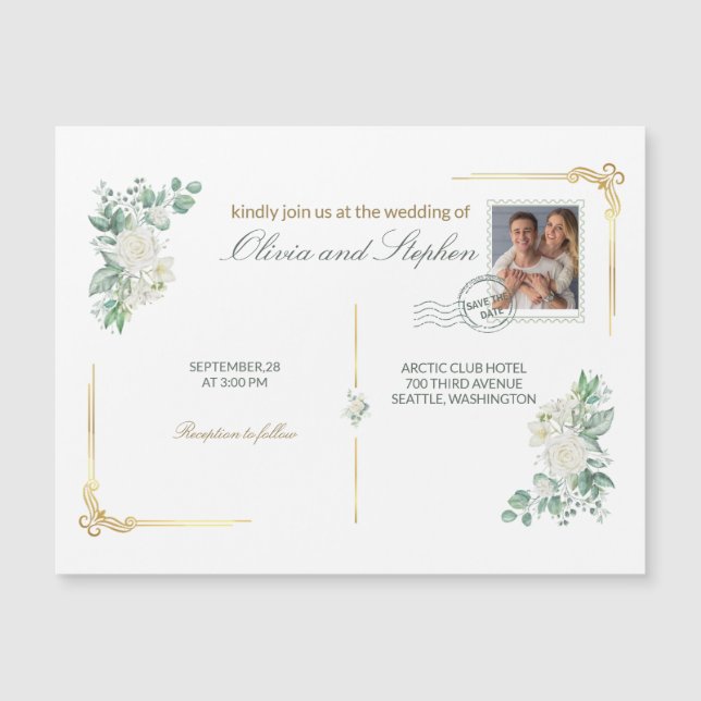 wedding save the date engagement magnet (Vorderseite)