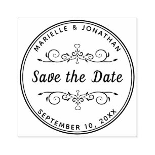 Wedding Save the Date Herz-modernes Skript Gummistempel