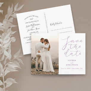 Wedding Save the Date Photo Chic Elegant Script Postkarte