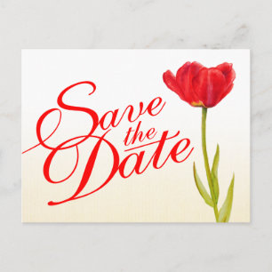 Wedding Save the Date rote Tulpekunst der Ankündigungspostkarte