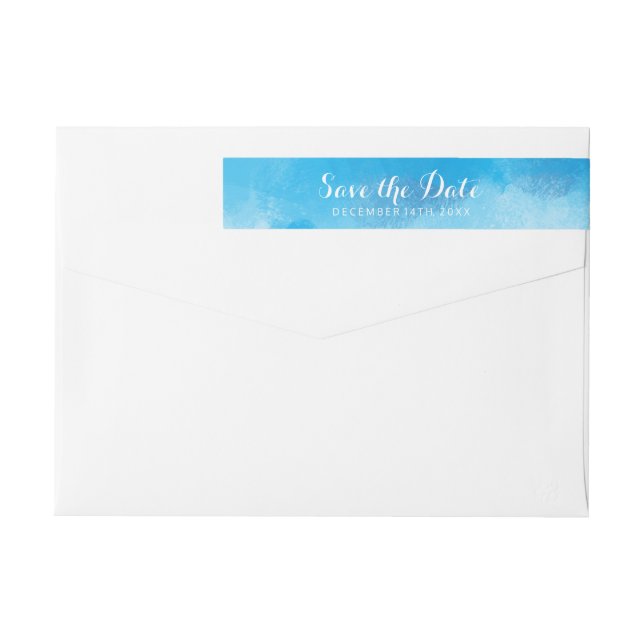 Wedding Save the Date Sommer-BlauWatercolor (Rückseite)