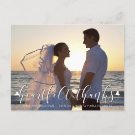 Wedding Script HEARTFELT THANKS Front/Back Fotos Postkarte
