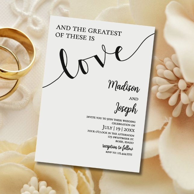 Wedding, Script, Simple, Christian, Typography Einladung (Von Creator hochgeladen)