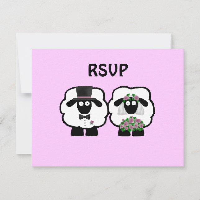 Wedding Sheep UAWG RSVP Karte (Vorderseite)