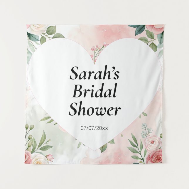Wedding shower wall poster personalized wandteppich (Vorderseite)