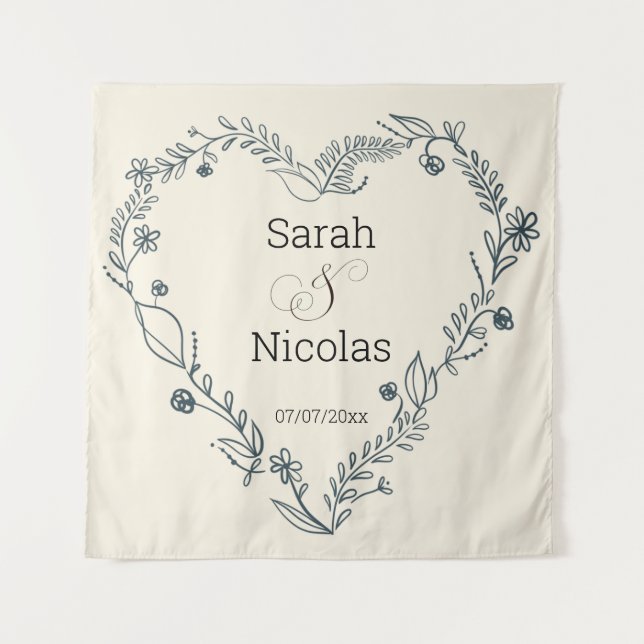 Wedding shower wall poster personalized wandteppich (Vorderseite)