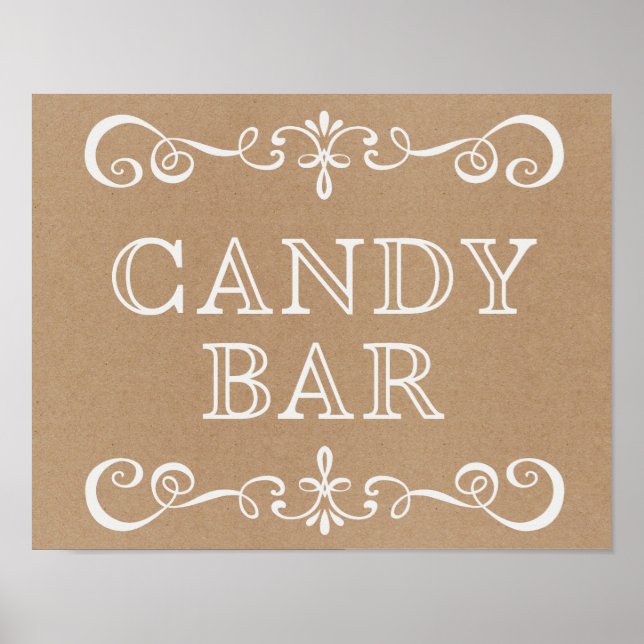 Wedding Sign - Candy Bar Rustic Wedding Sign Poster (Vorne)