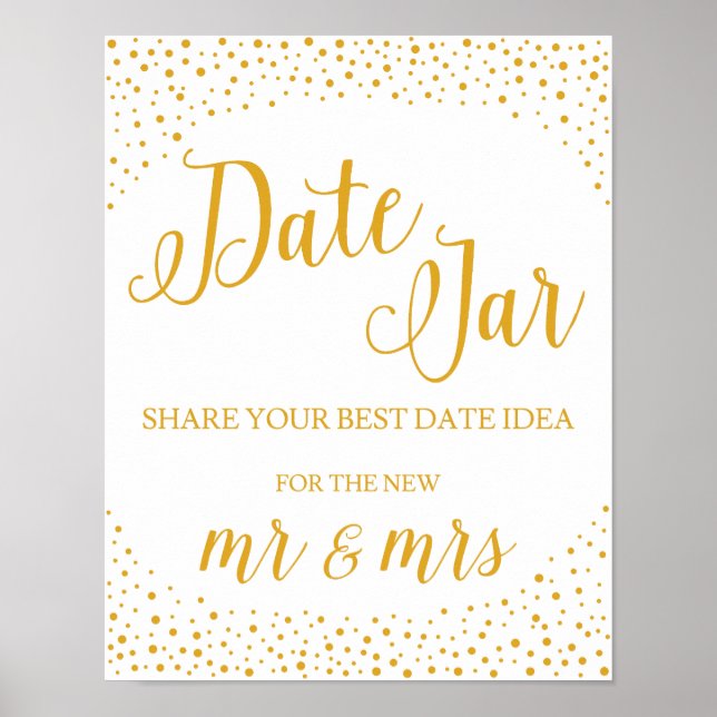 Wedding Sign - Date Jar Confetti Wedding Sign Poster (Vorne)