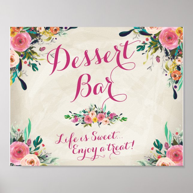 Wedding Sign - Desert Bar Sign Poster (Vorne)