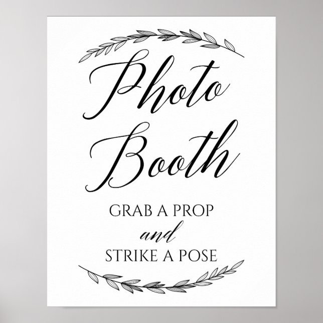 Wedding Sign - Foto Booth Laurel Wedding Sign Poster (Vorne)