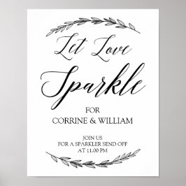 Wedding Sign - Gelassen Liebe Sparkle Laurel Weddi Poster