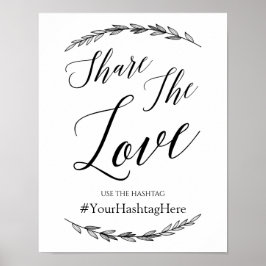 Wedding Sign - Hashtag Laurel Wedding Sign Poster