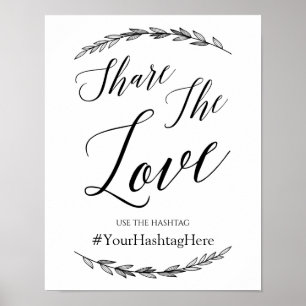 Wedding Sign - Hashtag Laurel Wedding Sign Poster