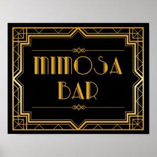 Wedding Sign - Mimosa Bar Gatsby Wedding Sign Poster