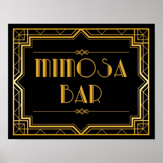 Wedding Sign - Mimosa Bar Gatsby Wedding Sign Poster (Vorne)