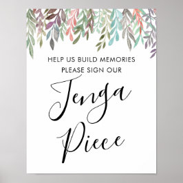 Wedding Sign - Unterschreiben Sie unser Jenga Piec Poster