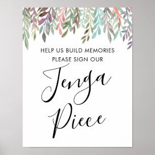 Wedding Sign - Unterschreiben Sie unser Jenga Piec Poster