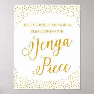 Wedding Sign - Unterschreiben Sie unser Jenga Piec Poster