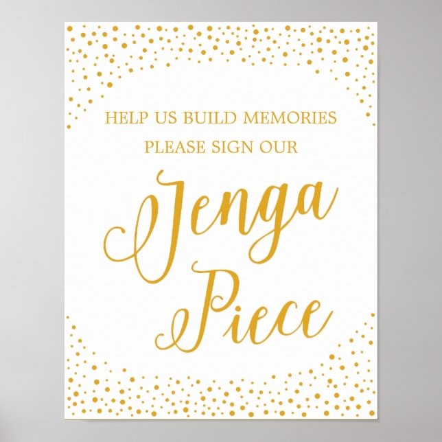 Wedding Sign - Unterschreiben Sie unser Jenga Piec Poster (Vorne)