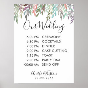Wedding Sign - Wedding Plan Grüne Zeichen Poster