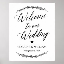 Wedding Sign - Wedding Welcome Laurel Wedding Sig Poster
