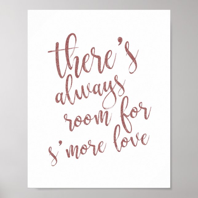 Wedding S'more Gefallen 8x10 Glitzer Rose Gold Sig Poster (Vorne)