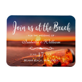 Wedding Sonnenuntergang-Strand-Maurer-Glas Save Magnet