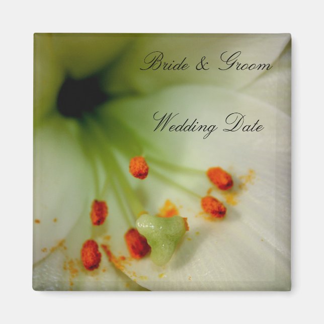 Wedding Souvenir Magnet - Blume (Vorne)