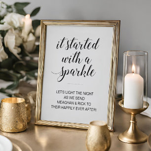 Wedding Sparkler Sign Es begann mit einem Sparkle Poster