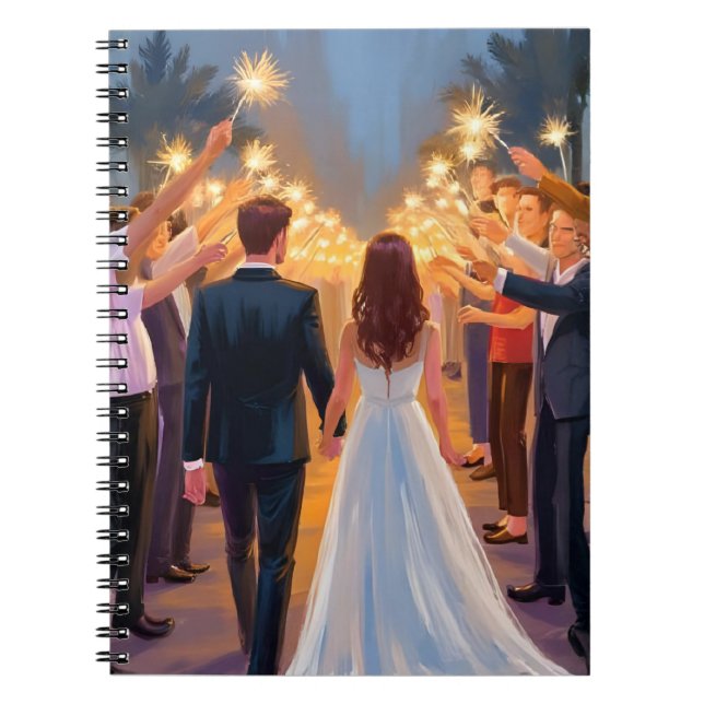 Wedding Sparklers | Marriage Celebration Painted Notizblock (Vorderseite)