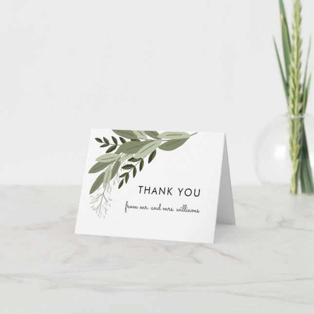 Wedding Sprig Vielen Dank Note Card Dankeskarte (Vorderseite)