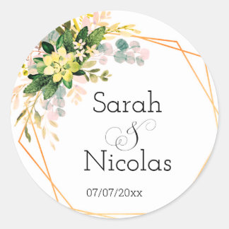Wedding stickers personalized minimalist