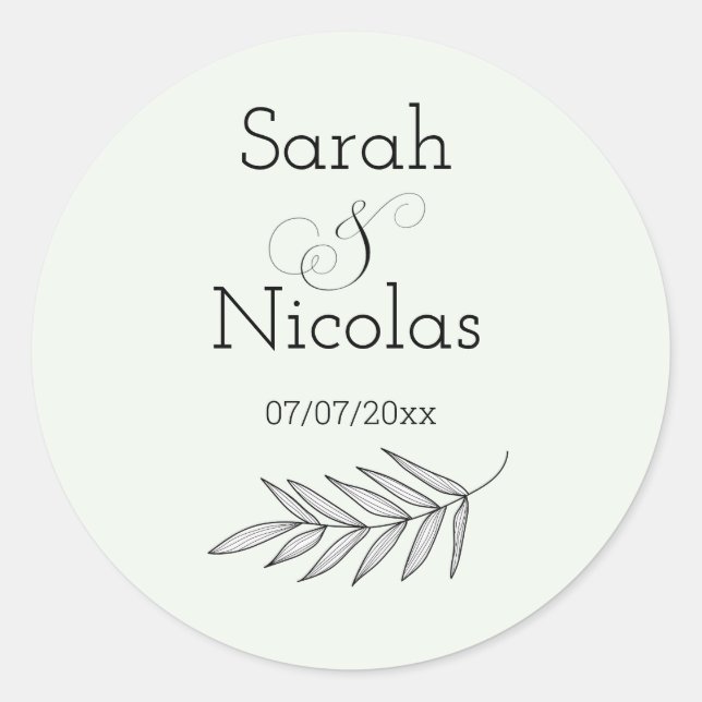 Wedding stickers personalized minimalist (Vorderseite)