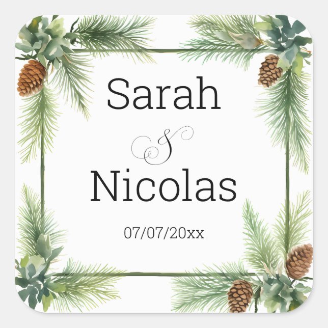 Wedding stickers personalized rustic (Vorderseite)