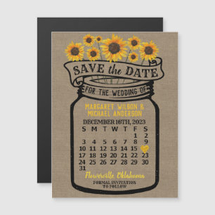 Wedding Sunflowers Jar Dezember 2023 Date Magnet