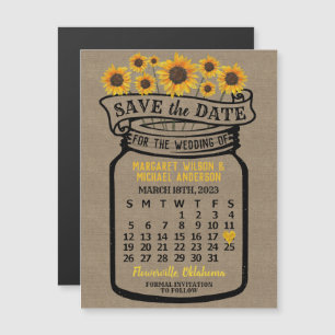 Wedding Sunflowers JAR März 2023 Calendar Magnet