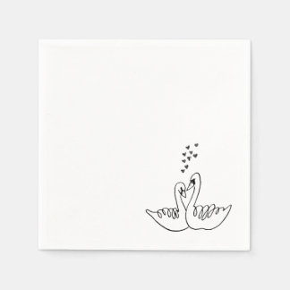 Wedding Swans Cocktail Napkin Serviette
