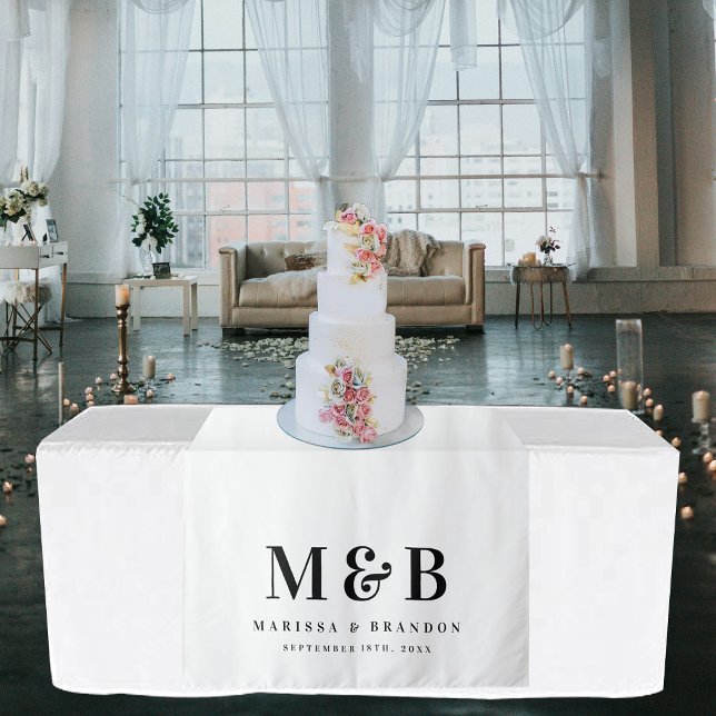 Wedding Sweetheart Table Runner Monogram Sign Wandteppich (Wedding Sweetheart Table Runner Decor Monogram Tapestry)
