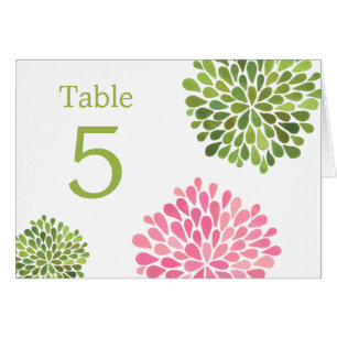 Wedding Tabellen-Platzkarte-Rosa-Grün-Blüte