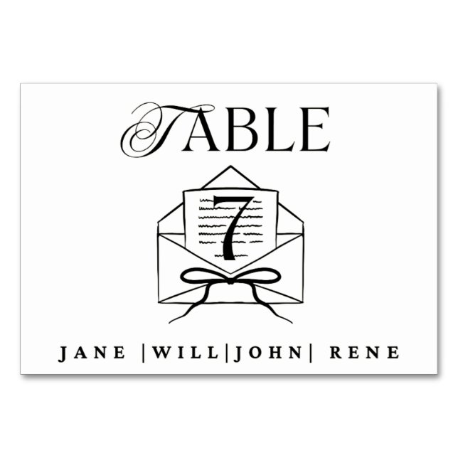 Wedding Table Number Card – Modern Minimalist Desi Tischnummer (Vorderseite)