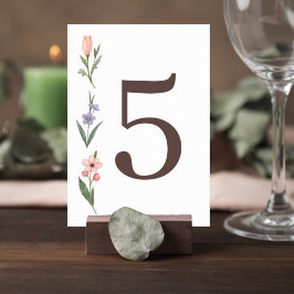 Wedding Table Number Card with Botanical Design Tischnummer