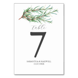 Wedding Table Number Rustic Rosemary Tischnummer