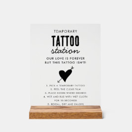 Wedding Temporary Tattoo Station Bar Instruction  Acrylschild